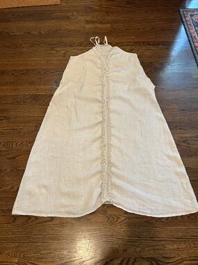 Lightweight Cream Linen Halter Dress